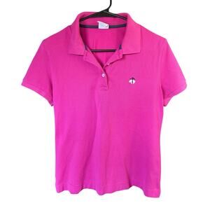 Brooks Brothers Polo Shirt Women's Pink L S/S Preppy Prep Golf Tennis Slim Fit